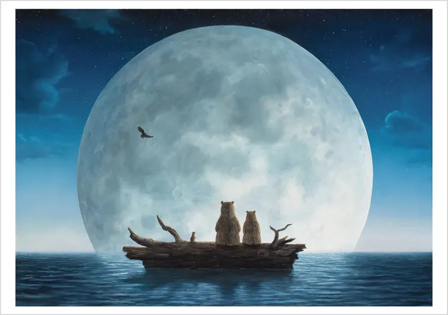 Pomegranate Robert Bissell Moonlighters kort enkelt dyr