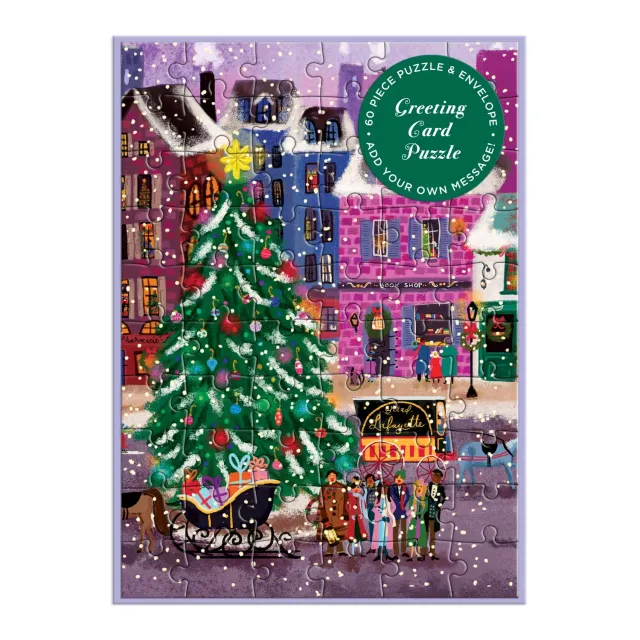 Galison Joy Laforme Christmas julekort puslespil 60 brikker