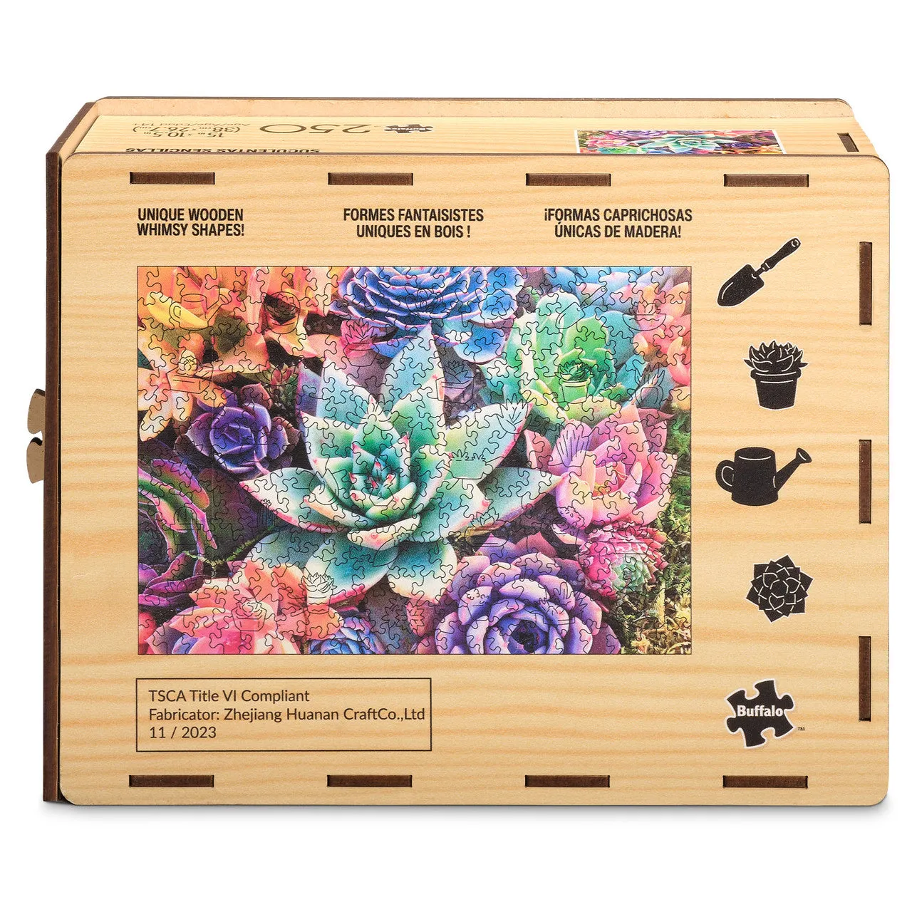 Buffalo Games Simple Succulent træpuslespil 250 brikker whimsy