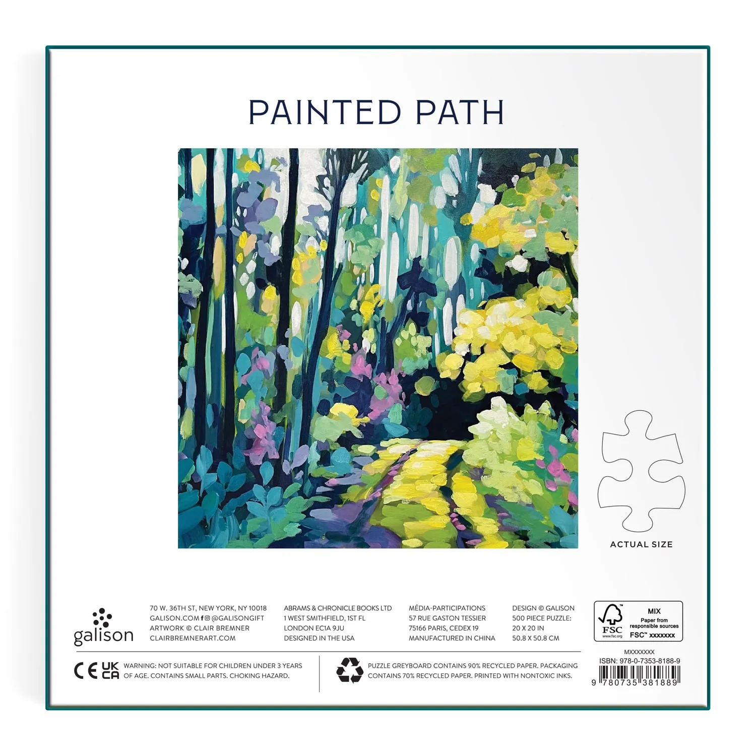 Galison Painted Path puslespil 500 brikker natur