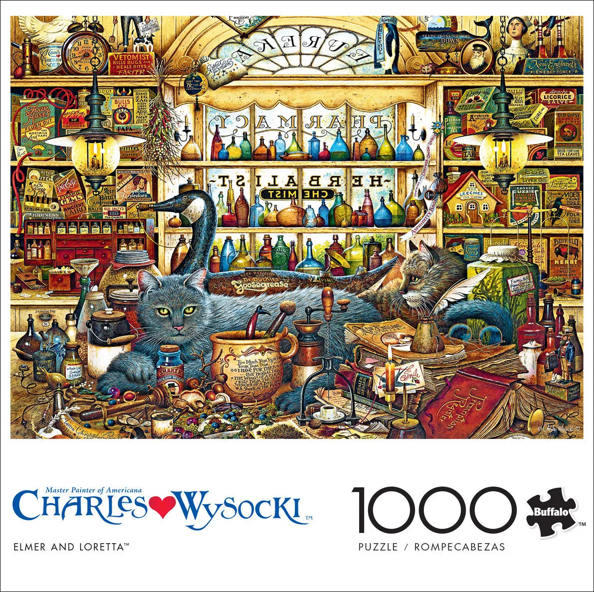 Buffalo Games Wysocki Elmer and Loretta puslespil 1000 brikker katte