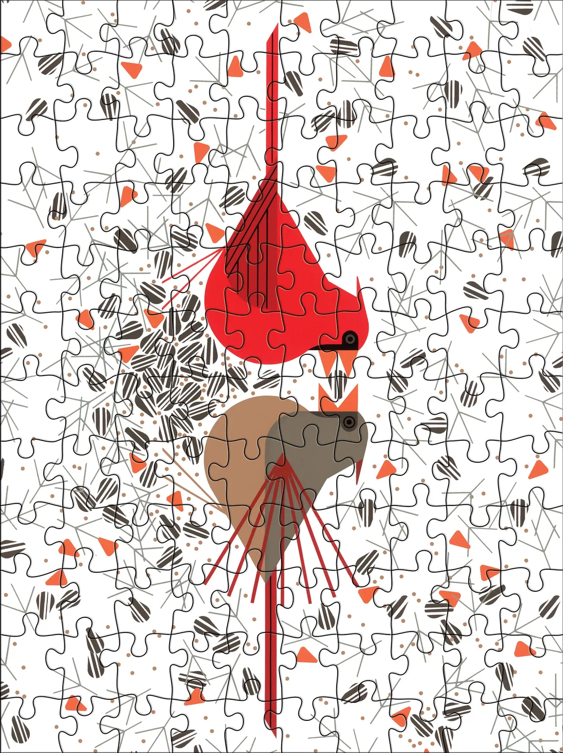 Pomegranate Charley Harper 120 brikker puslespil dobbeltsidet fugle