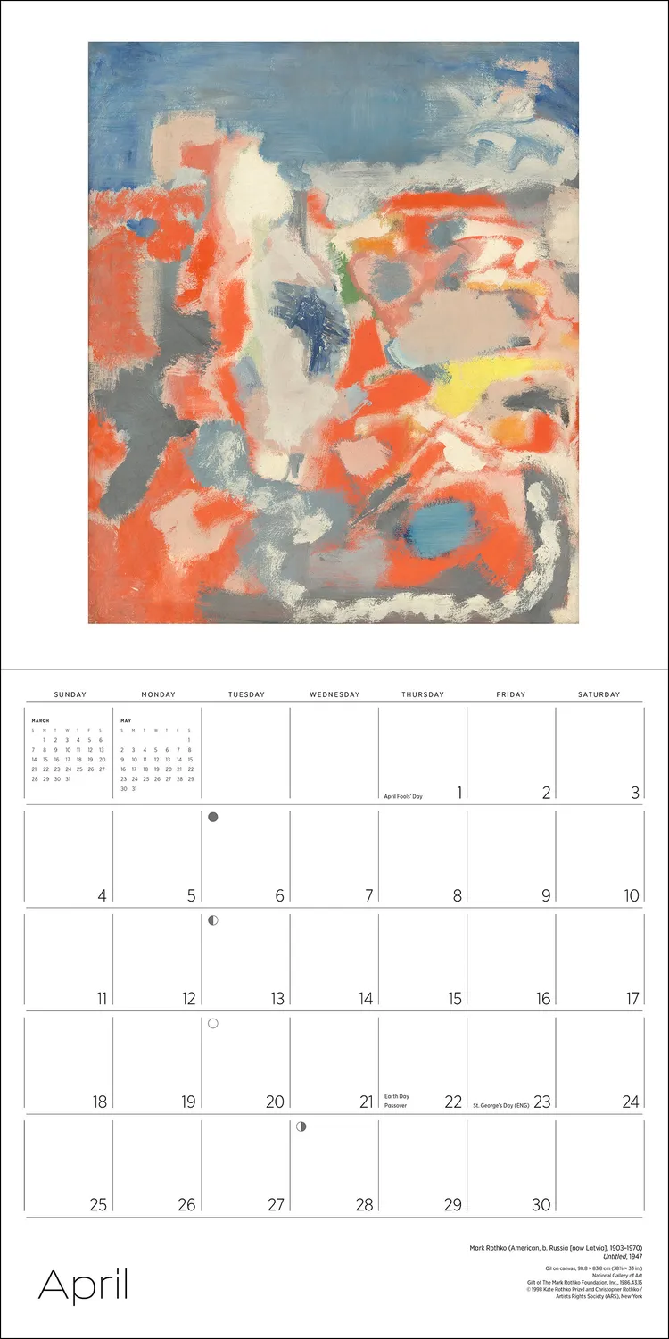 Pomegranate Rothko 2027 vægkalender abstrakt