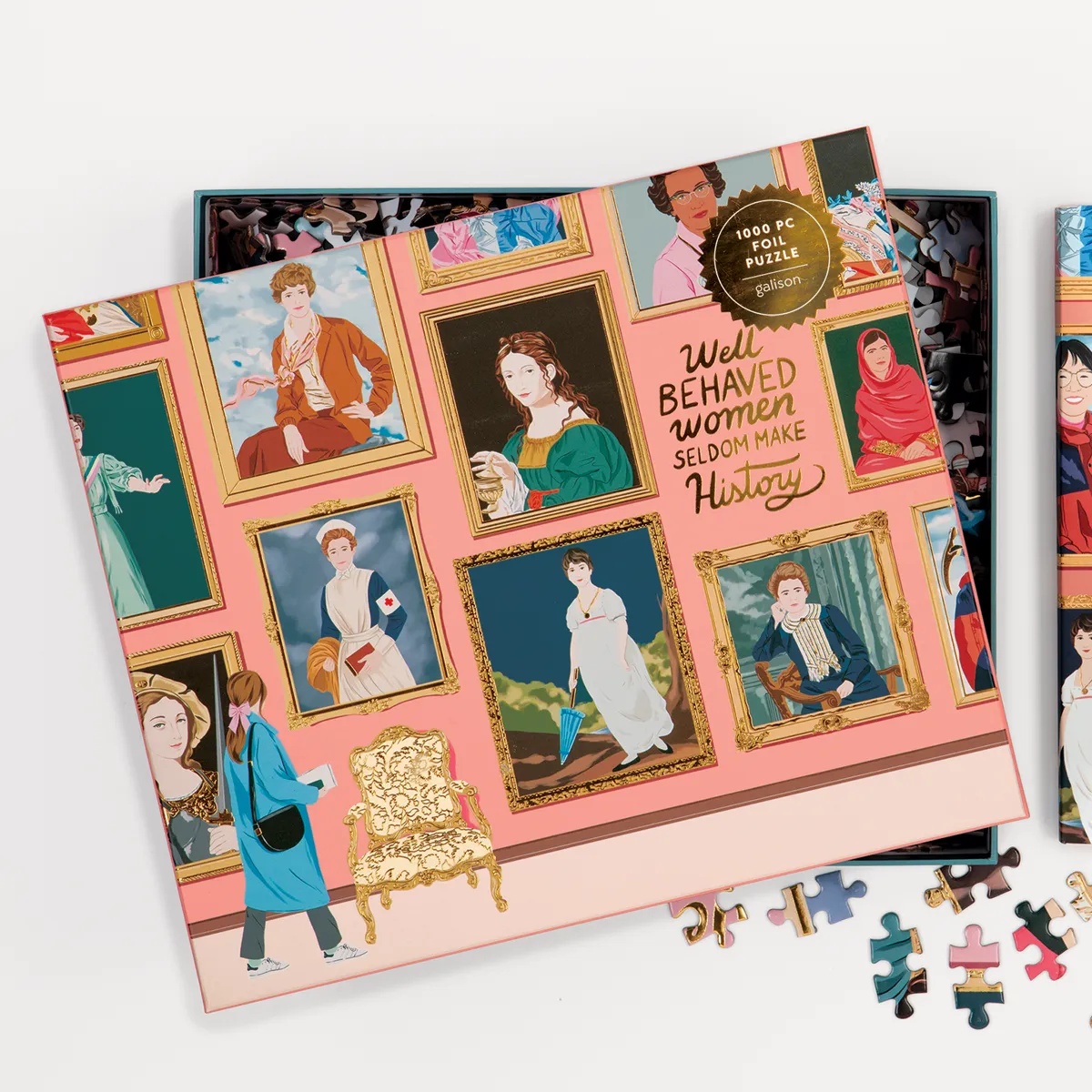 Galison Herstory Museum 1000 puslespil guld folie