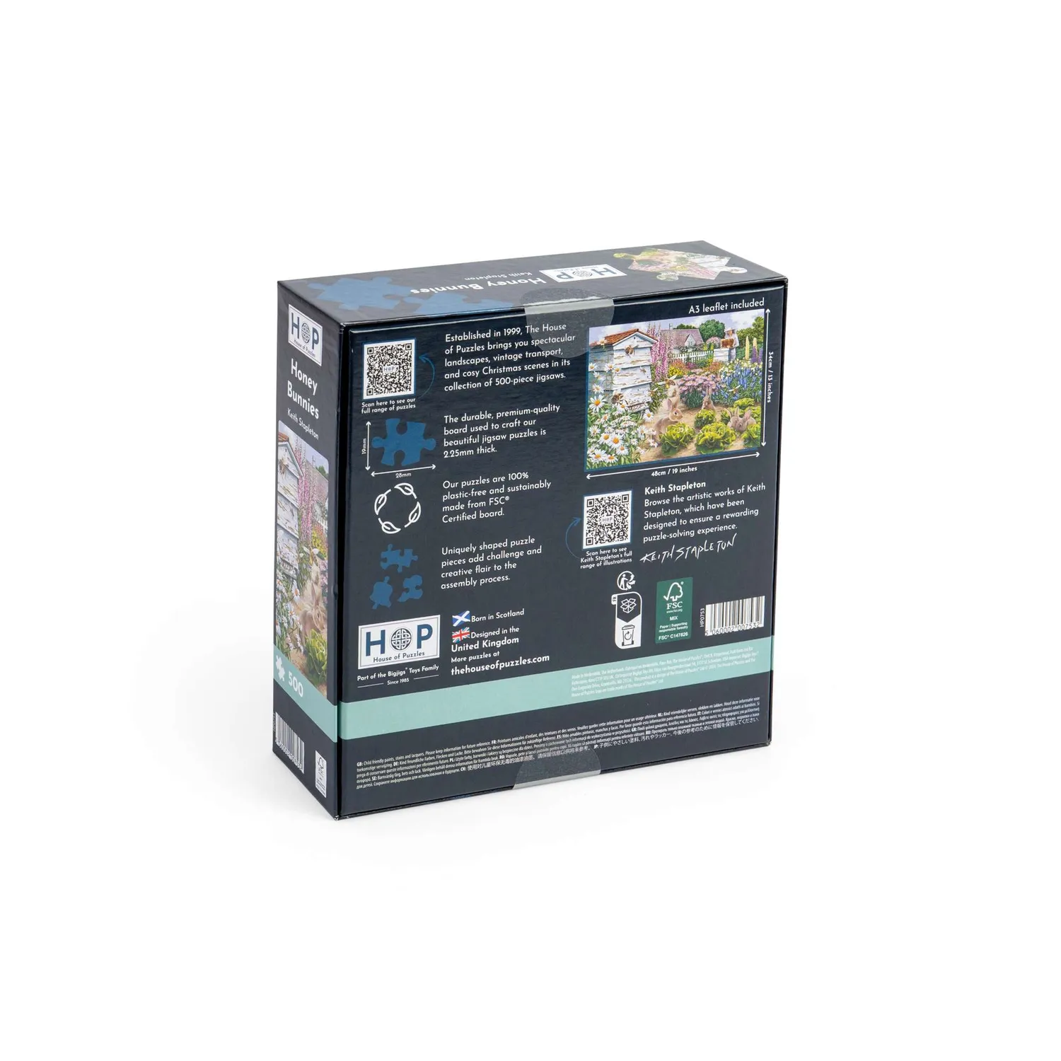 House of Puzzle Honey Bunnies puslespil 500 brikker kaninmotiv