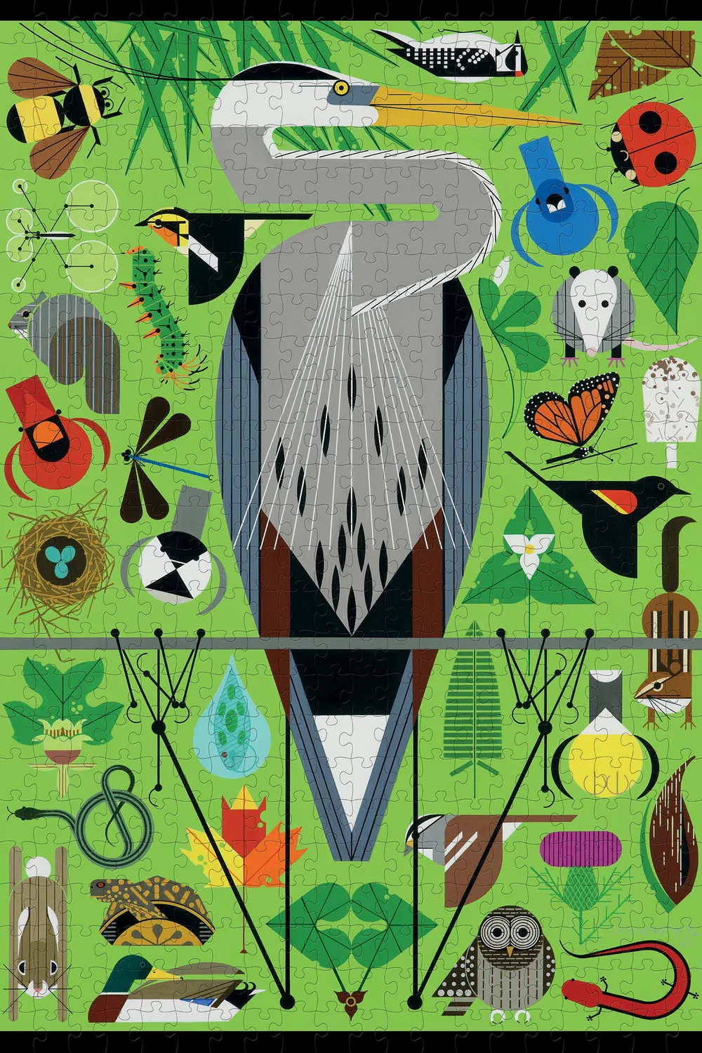Charley Harper Secret Sanctuary puslespil 500 brikker natur