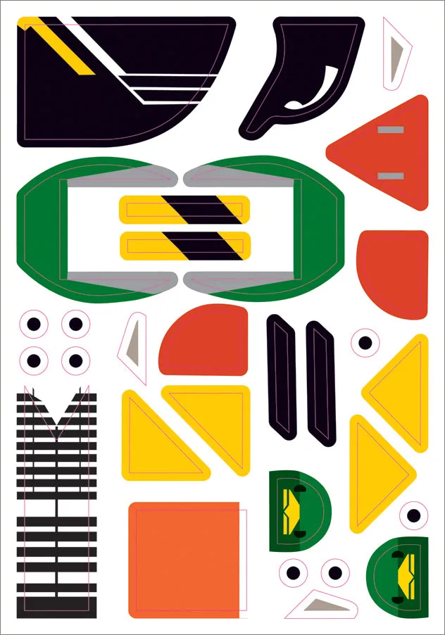 Pomegranate Charley Harper Sticky Birds klistermærkesæt 12 fugle