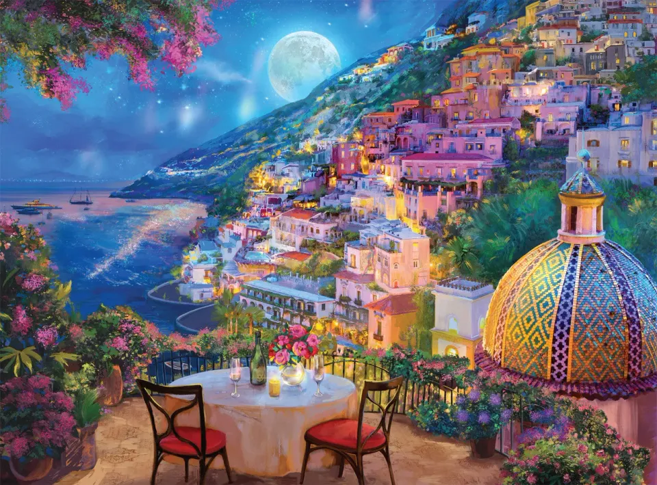 Buffalo Games Night Day Rendezvous Positano puslespil 1000 Italien