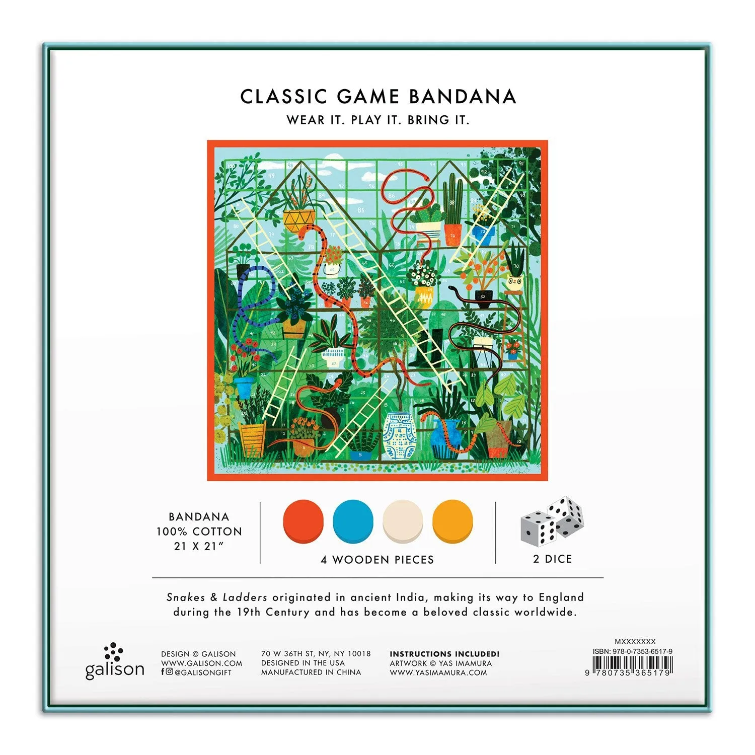 Good Puzzle Co. Snakes Ladders bandana spil stigesPil stof