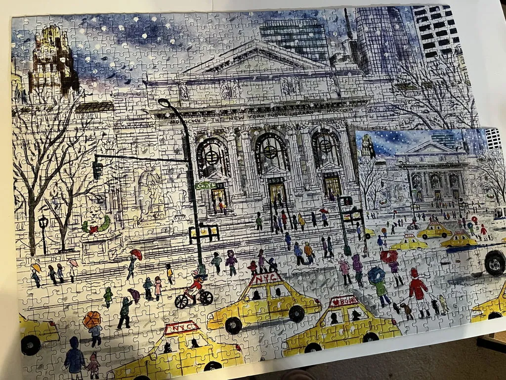 Galison Storrings New York Public Library puslespil 1000 brikker jul