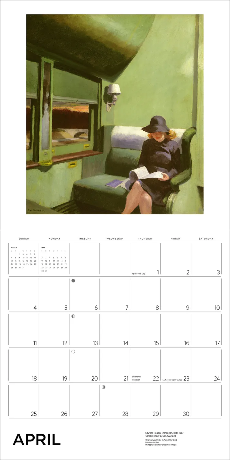 Pomegranate Edward Hopper vægkalender 2027 lys