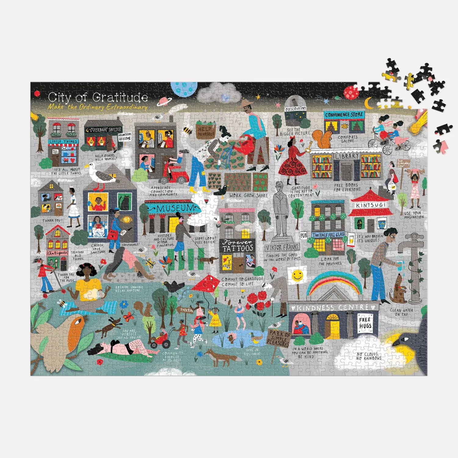 Galison City of Gratitude puslespil 1000 brikker bymotiv