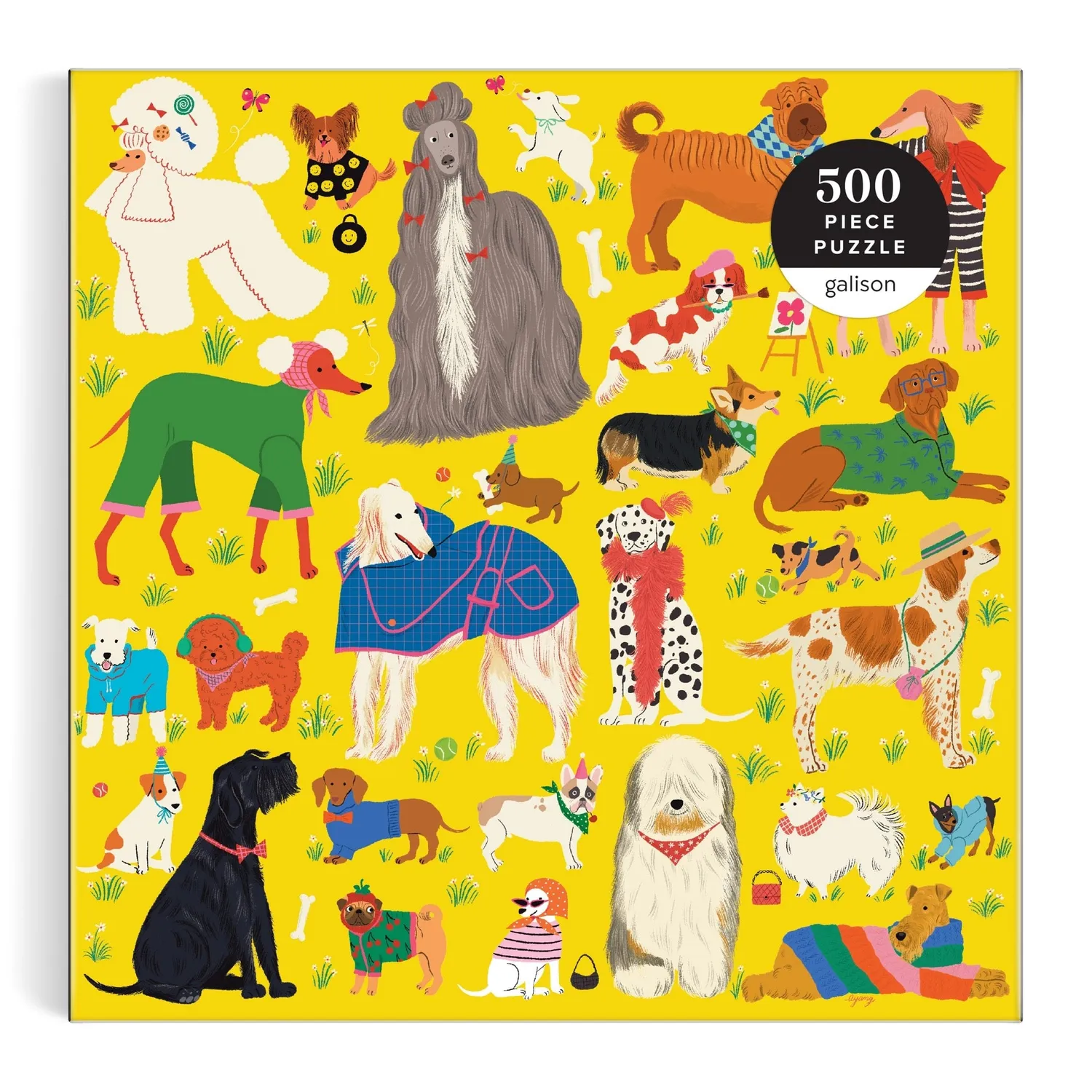 Galison Fashionable Dogs puslespil 500 brikker hunderacer