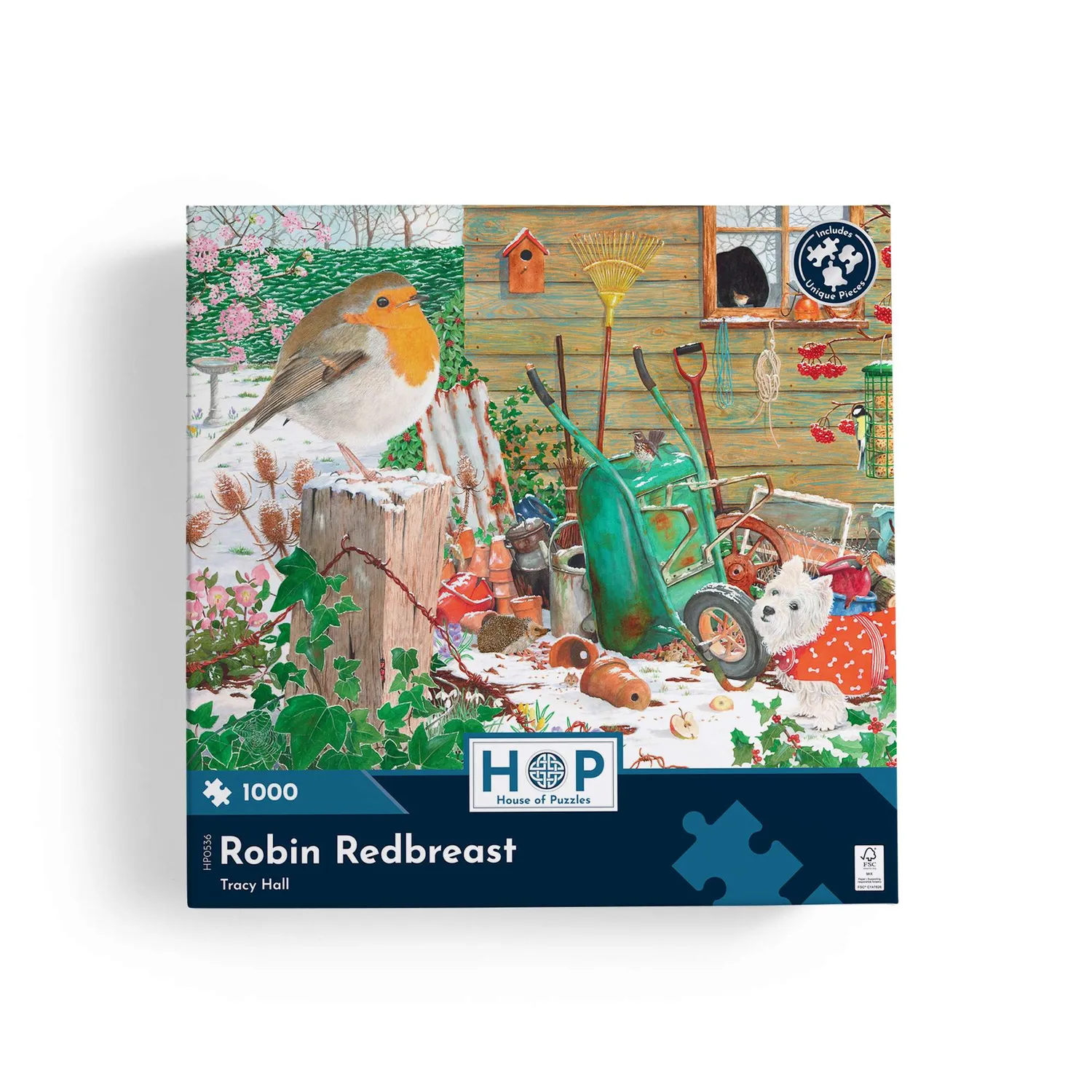 House of Puzzles Robin Redbreast puslespil 1000 brikker fugl
