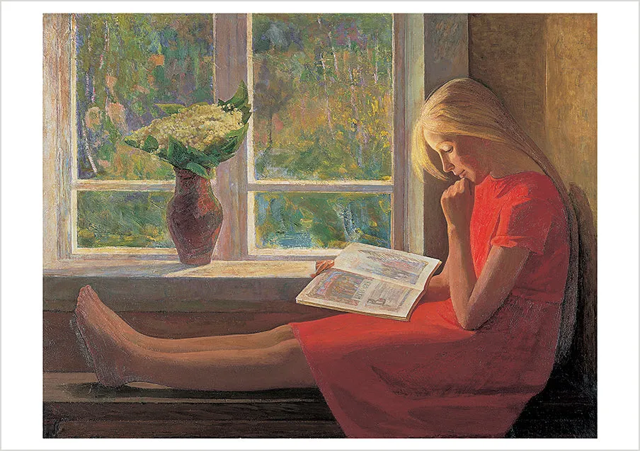 Pomegranate Reading Woman kortæske 20 kort litteratur