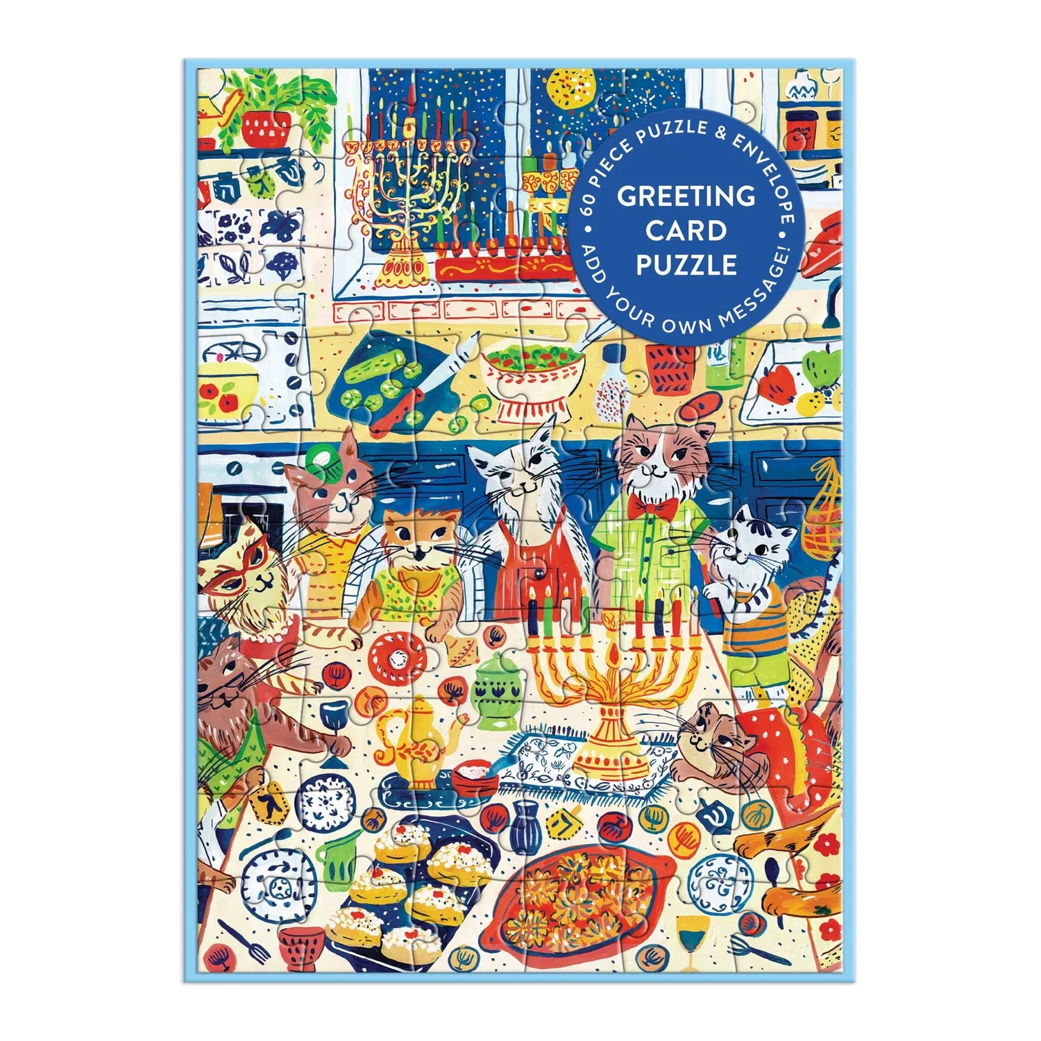 Anna Ivanir Happy Hanukcats puslespilskort 60 brikker