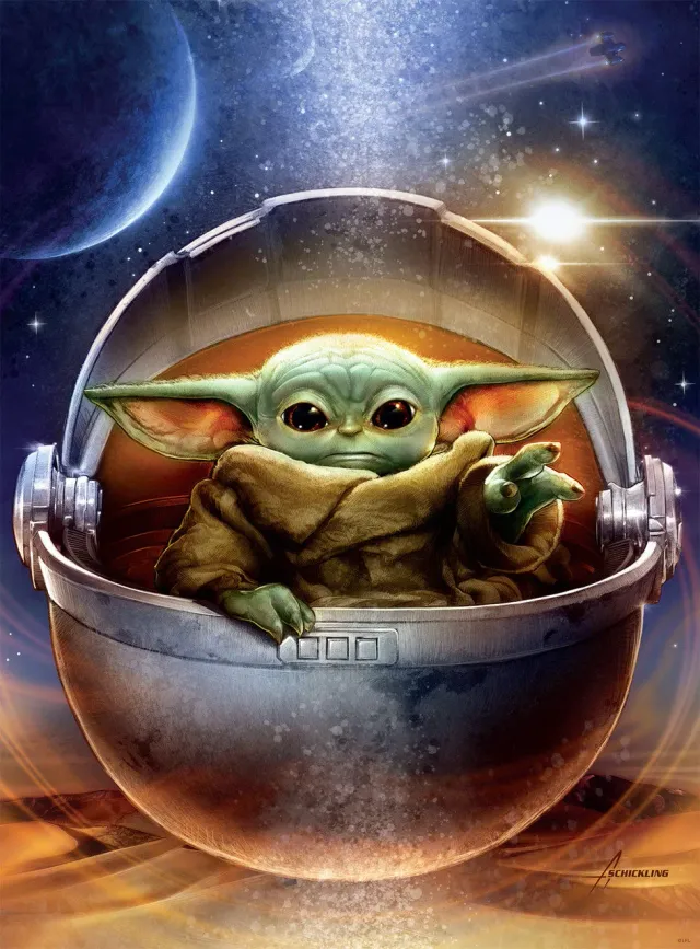 Buffalo Games Star Wars Galactic Child puslespil 1000 brikker Grogu