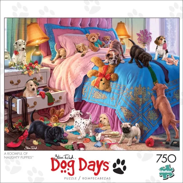 Buffalo Dog Days Naughty Puppies puslespil 750 brikker hunde