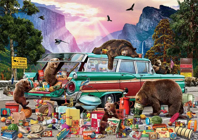 Buffalo Games Yosemite Picnic puslespil 300 store brikker bjørne