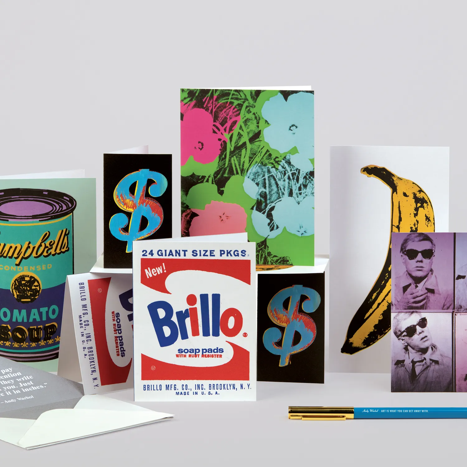 Galison Andy Warhol Pop Art kort sæt 12 stk konvolutter