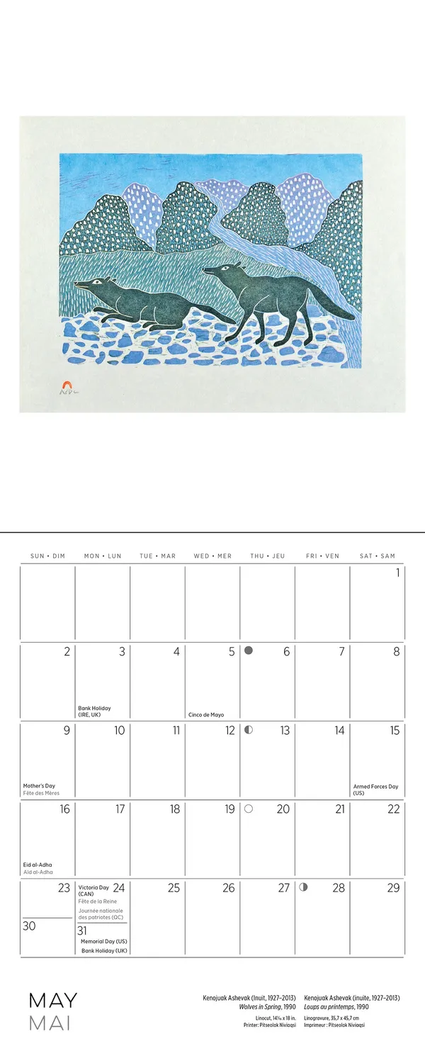 Pomegranate Inuit Art Kinngait 2027 minivægkalender