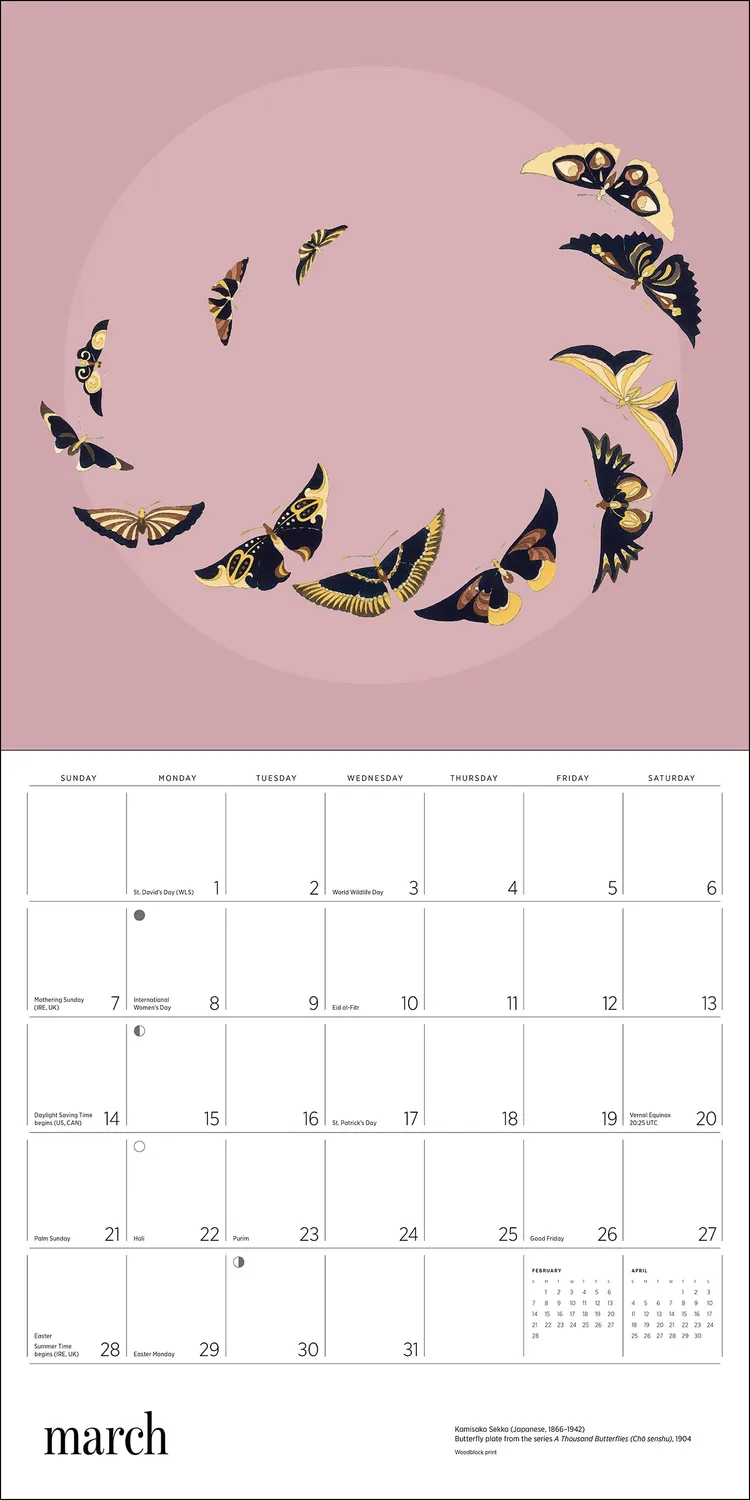 Pomegranate Butterflies vægkalender 2027 sommerfugle