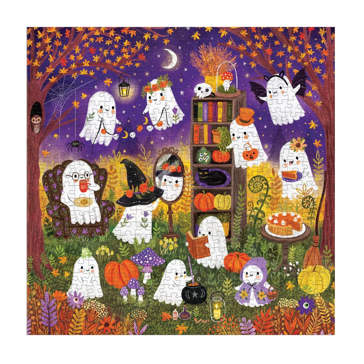 Mudpuppy Ghostly Gathering puslespil 500 brikker halloween