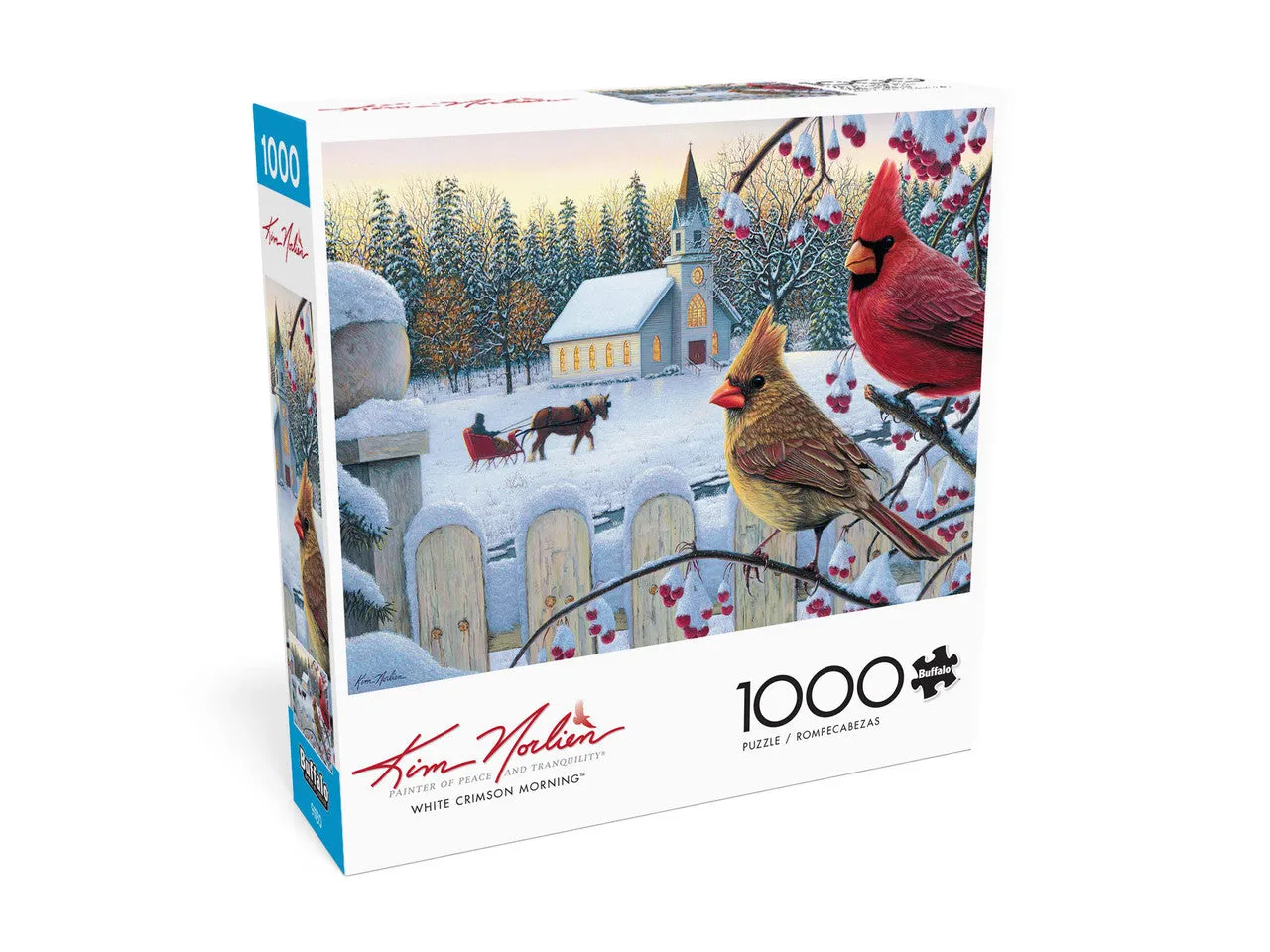 Buffalo Games Kim Norlien White Crimson Morning puslespil 1000 brikker