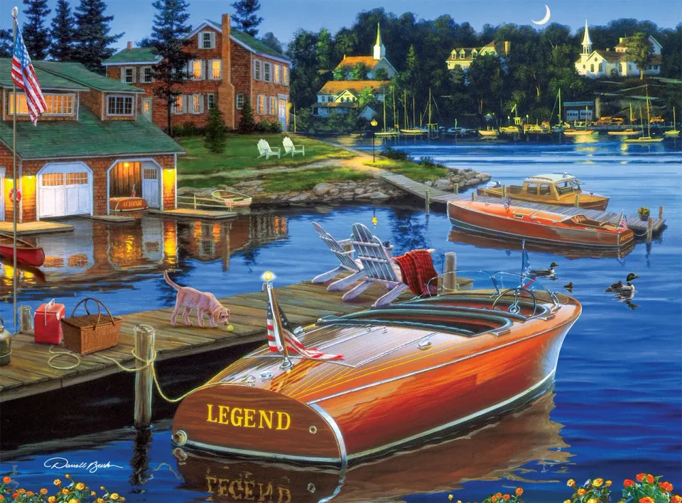 Buffalo Games Darrell Bush Legend of the Lake puslespil 1000 brikker sø
