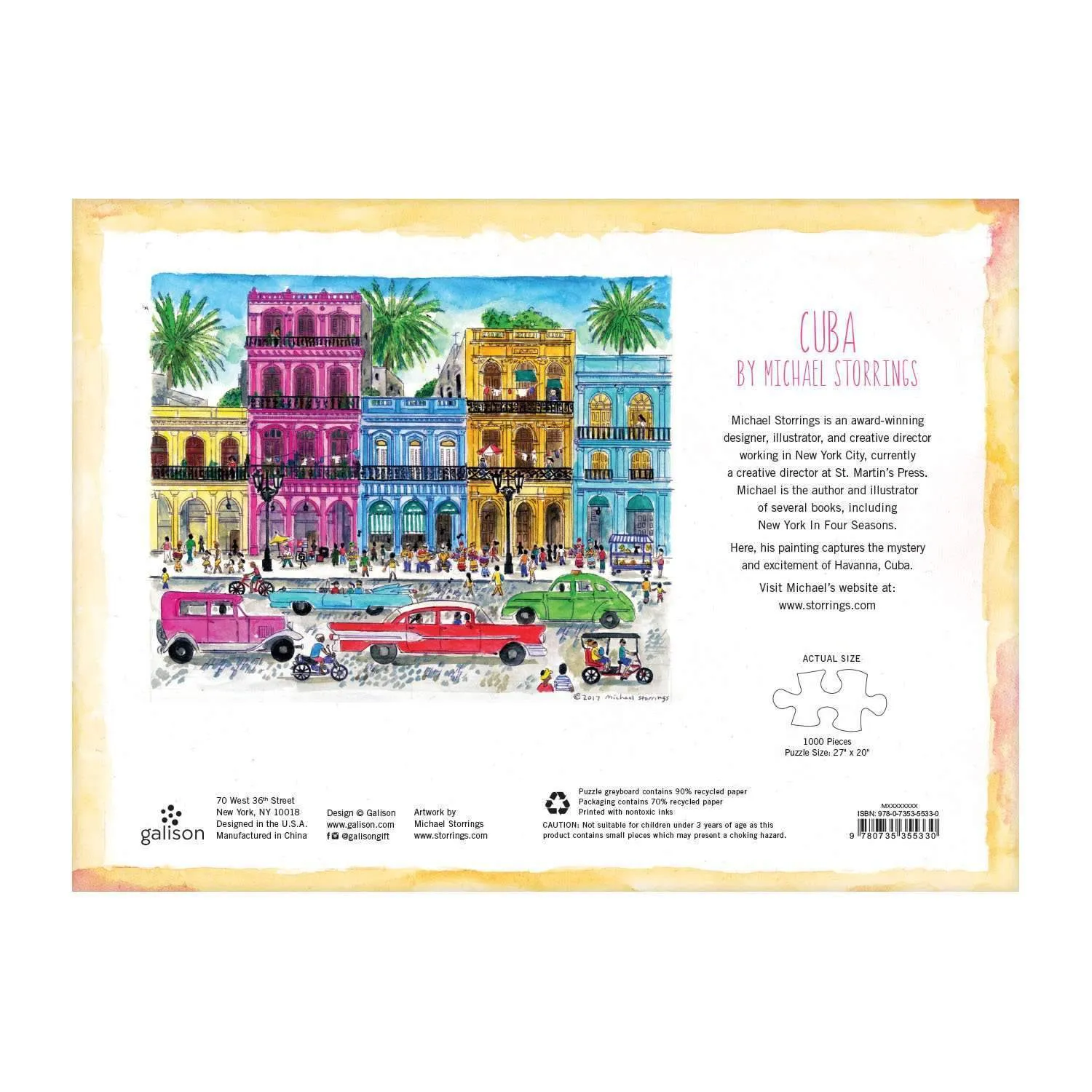 Galison Michael Storrings Cuba 1000 puslespil rejse