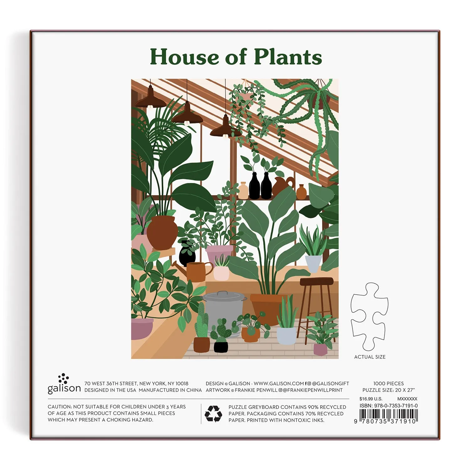 Galison House of Plants puslespil 1000 brikker planter