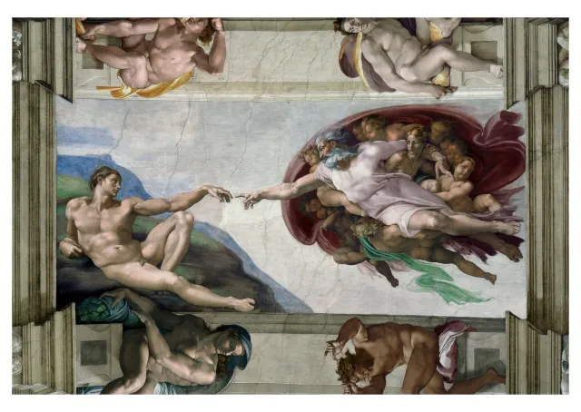 Pomegranate Michelangelo Creation of Adam postkort