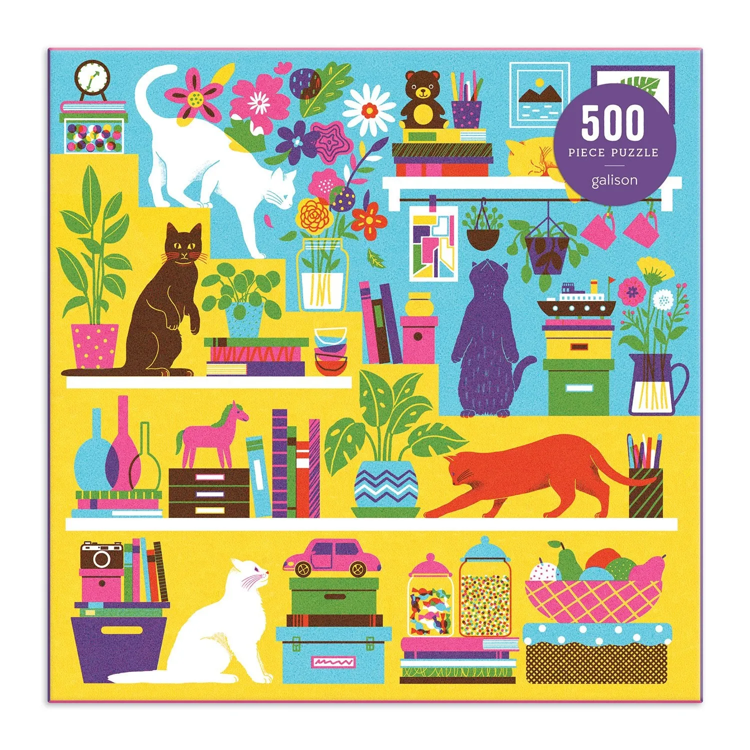 Galison Boyoun Kim Curious Cats puslespil 500 brikker katte