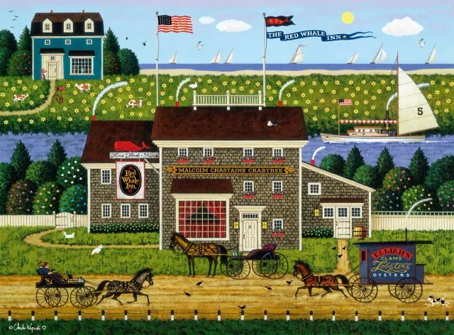Buffalo Games Charles Wysocki Red Whale Inn puslespil 1000 brikker