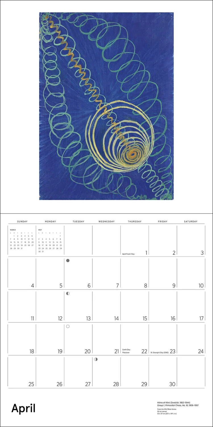 Pomegranate Hilma af Klint 2027 vægkalender abstrakt kunst