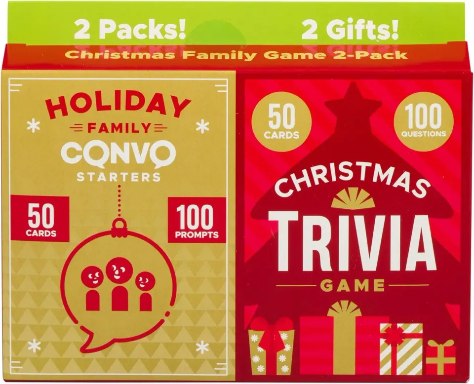 Buffalo Games Christmas Trivia familiespil kortspil 2-pak jul