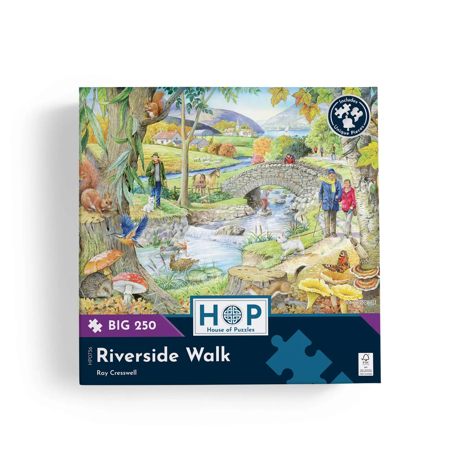 House of Puzzle BIG 250 Riverside Walk puslespil 250 store brikker