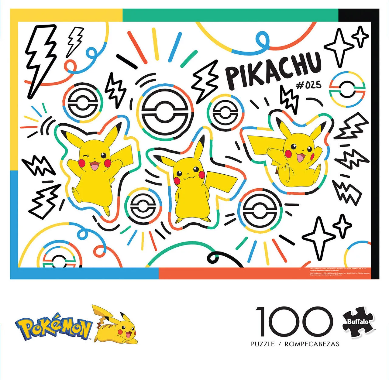 Buffalo Games Pokemon Doodle Pikachu puslespil 100 brikker børn