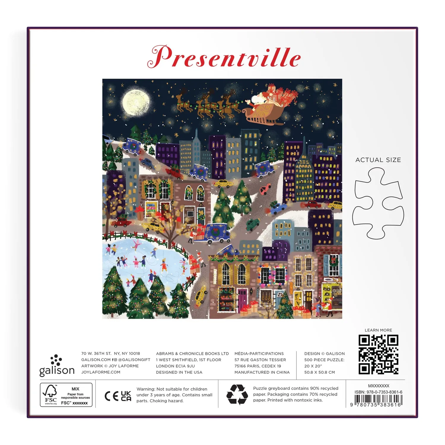 Galison Presentville puslespil 500 brikker folie jul