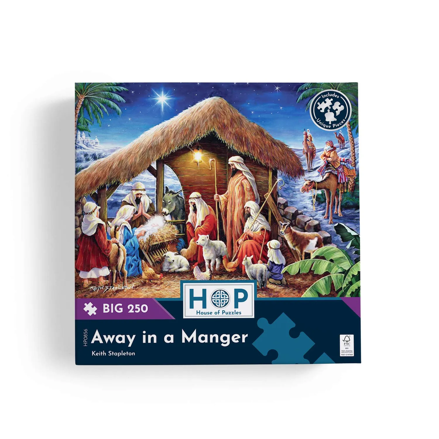 House of Puzzles Away In a Manger BIG 250 puslespil 250 brikker jul