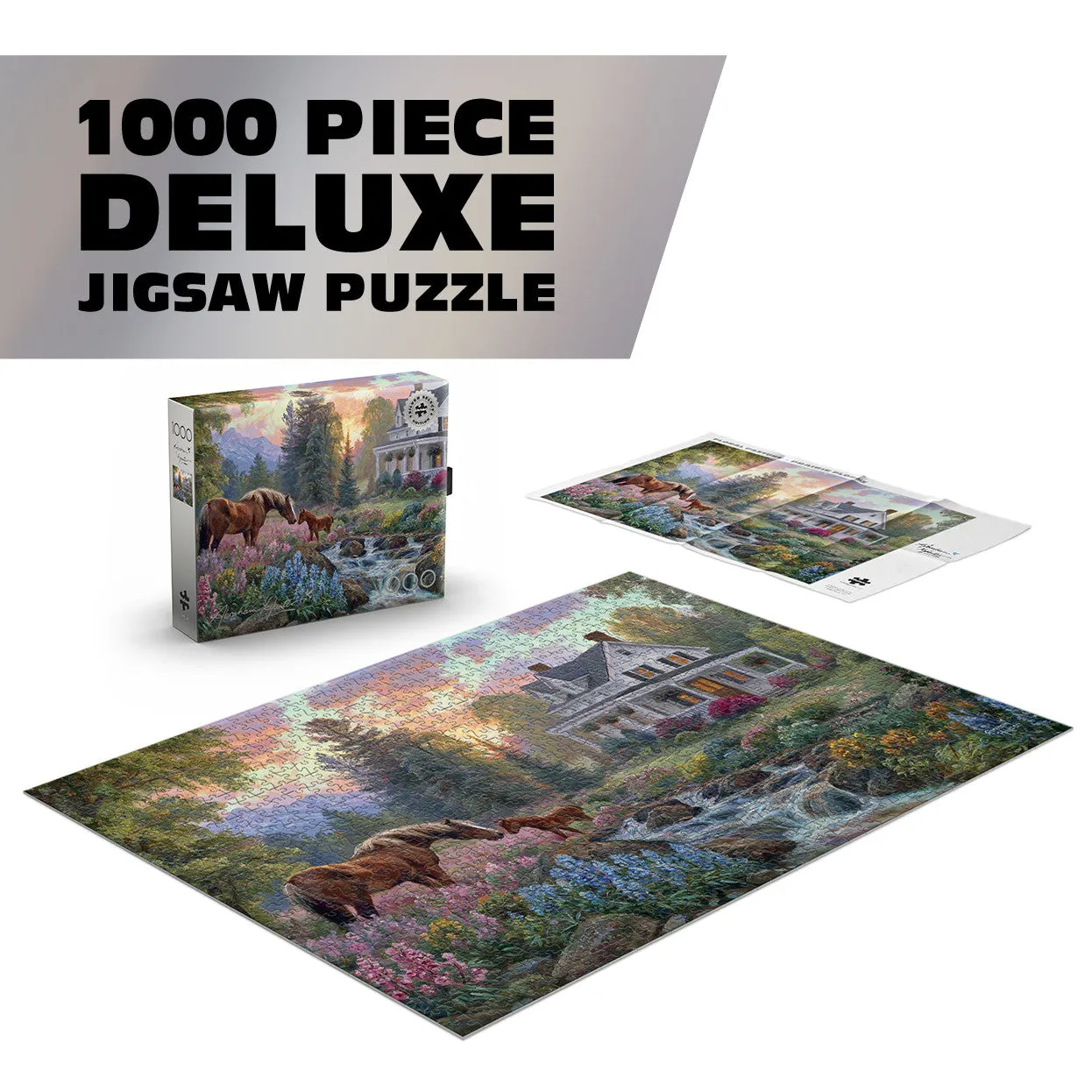 Buffalo Games Silver Select Floral Pasture puslespil 1000 brikker solnedgang