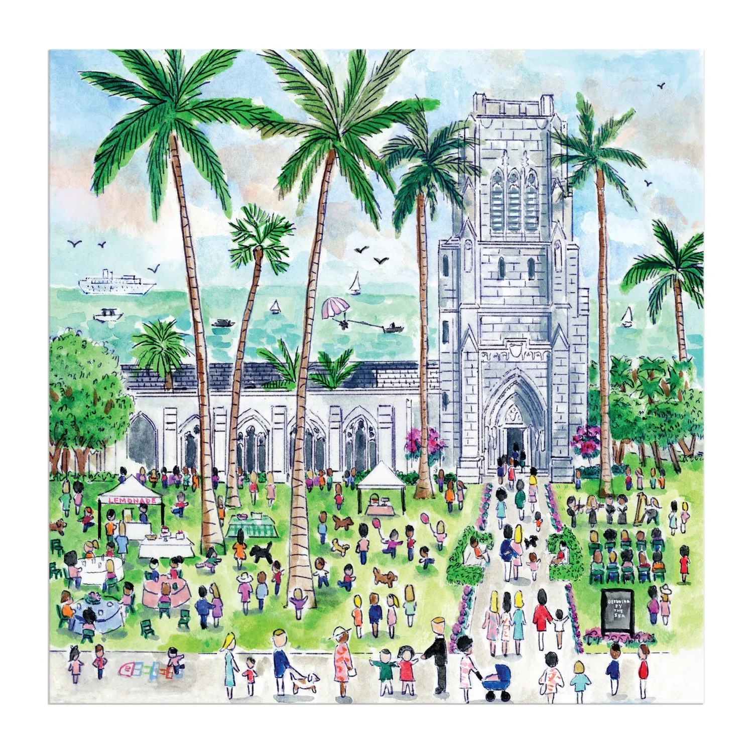 Good Puzzle Co. Michael Storrings Sunday in Palm Beach puslespil 500 brikker kirke
