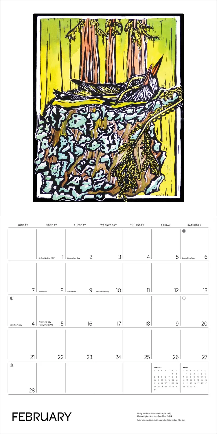Pomegranate Molly Hashimoto Birds vægkalender 2027 fugle