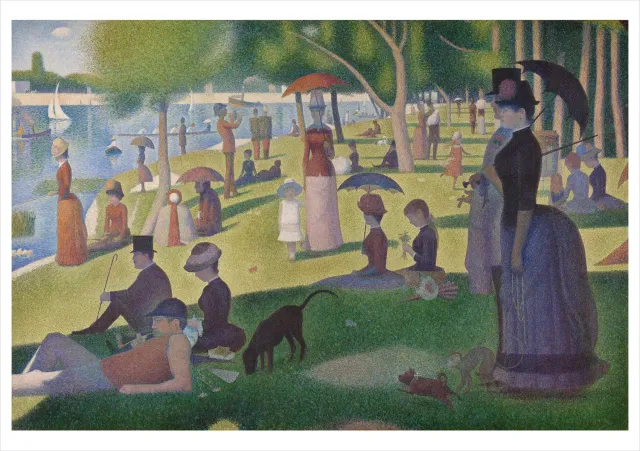Pomegranate Seurat A Sunday on La Grande Jatte brevkort enkelt blankt