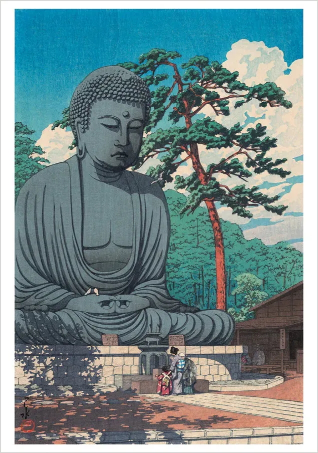 Pomegranate Kawase Hasui Great Buddha blankt kort