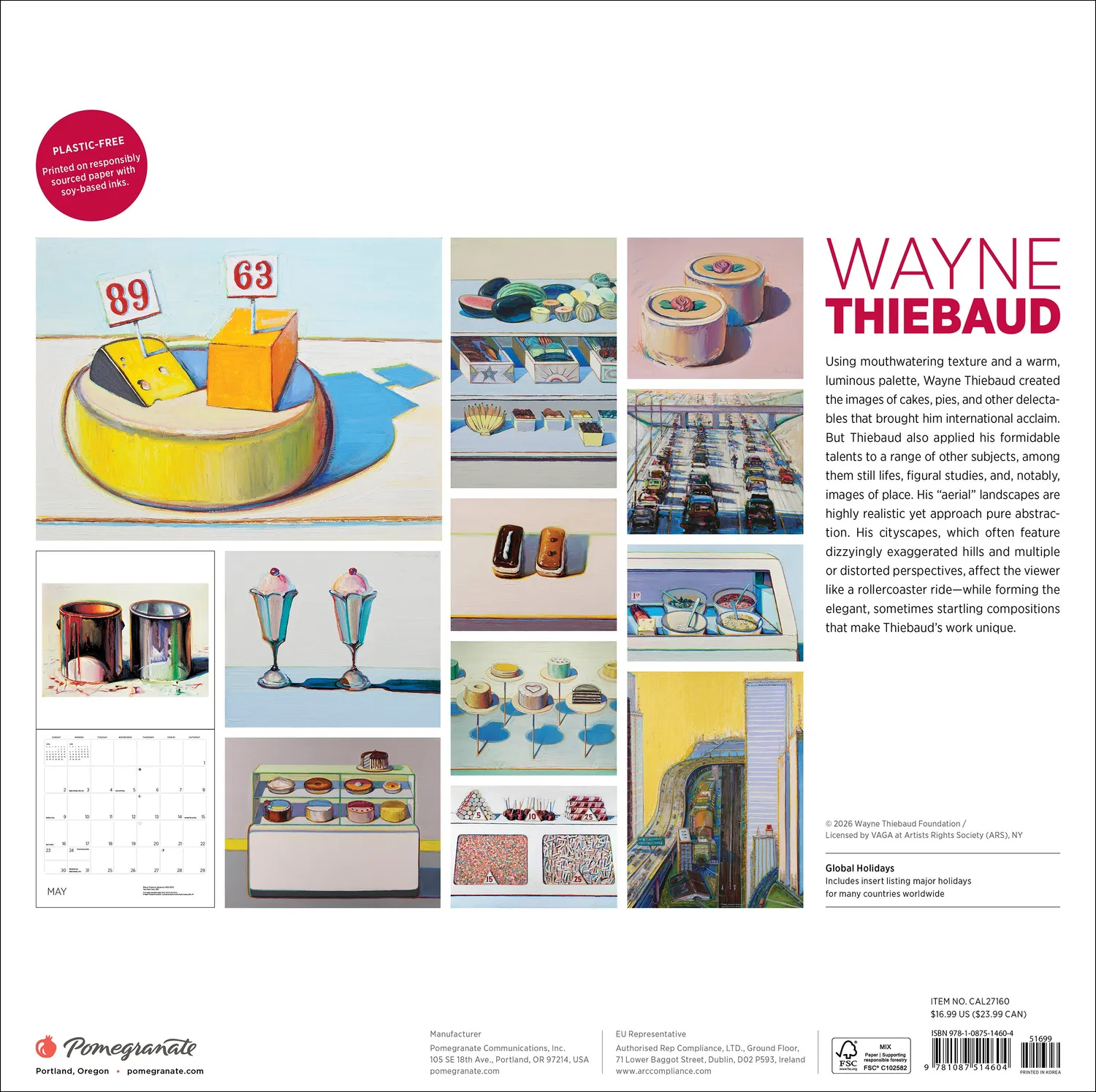 Pomegranate Wayne Thiebaud 2027 vægkalender kager