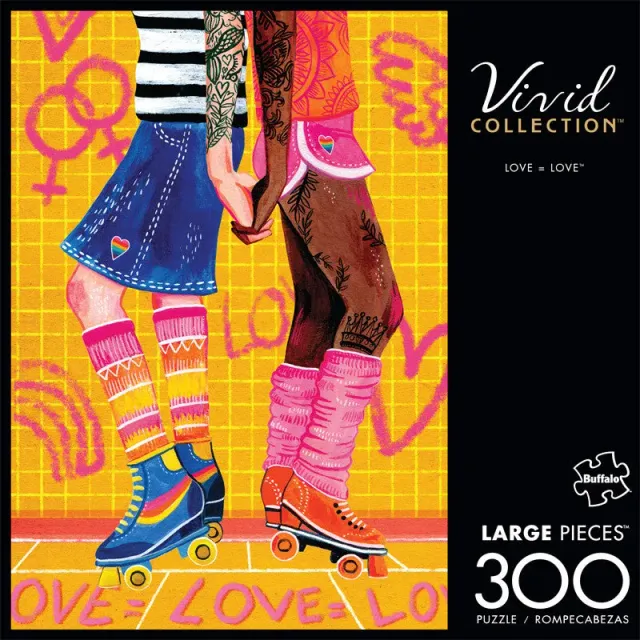Buffalo Games Vivid Love = Love puslespil 300 store brikker rulleskøjter