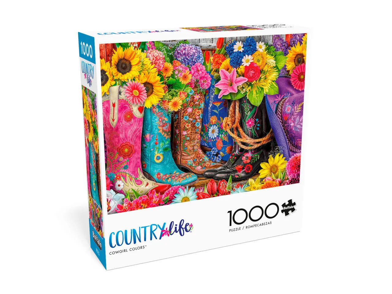 Buffalo Games Country Life Cowgirl Colors puslespil 1000 brikker