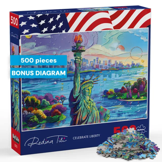 Buffalo Games Americana Celebrate Liberty puslespil 500 brikker Frihed