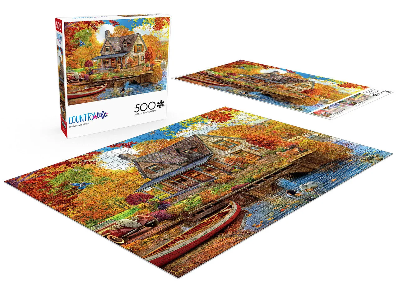 Country Life Autumn Lake House puslespil 500 brikker